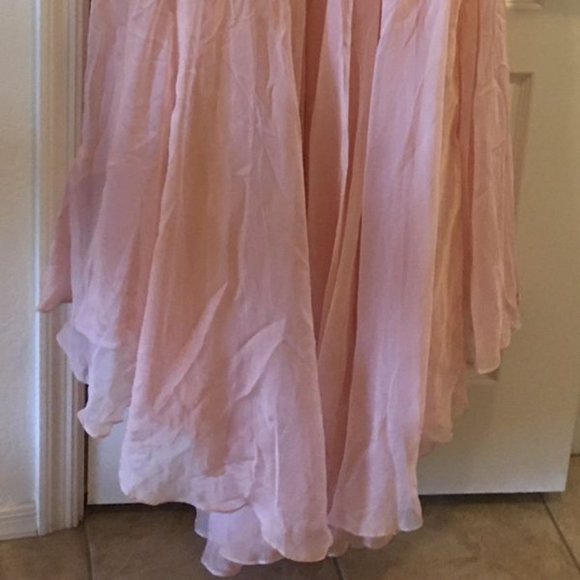 Rose color Dress with Sequins chiffon material - Picture 4 of 4